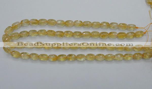 CCR34 15.5 inches 8*12mm faceted rice natural citrine gemstone beads