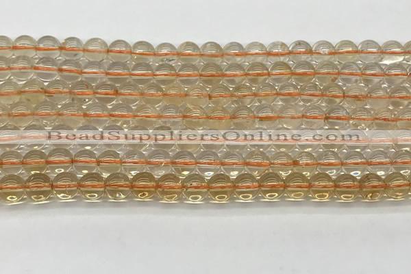 CCR345 15.5 inches 6mm round natural citrine beads wholesale