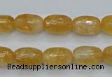 CCR35 15.5 inches 10*15mm faceted rice natural citrine gemstone beads