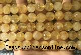 CCR358 15.5 inches 12mm faceted round citrine beads