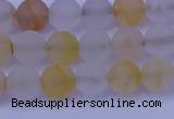 CCR371 15.5 inches 6mm round matte citrine beads wholesale