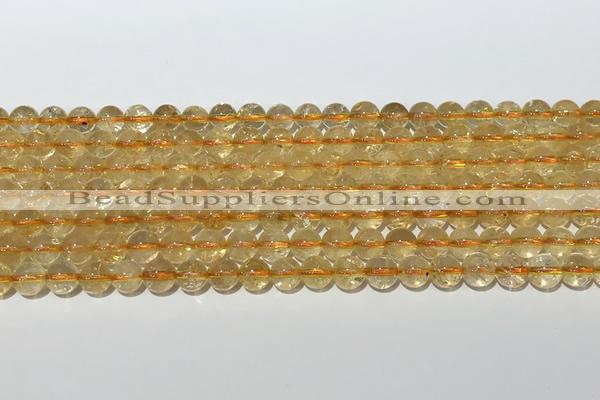 CCR378 15.5 inches 6mm round citrine gemstone beads wholesale