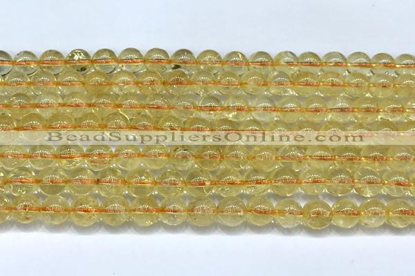 CCR381 15 inches 6mm round citrine beads wholesale