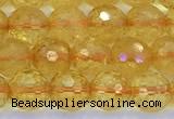 CCR385 15 inches 6mm faceted round citrine beads wholesale