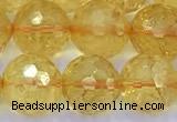 CCR387 15 inches 10mm faceted round citrine beads wholesale