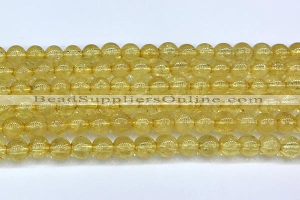 CCR400 15 inches 8mm round citrine beads, 2mm hole