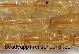 CCR405 15 inches 8*20mm teardrop citrine gemstone beads