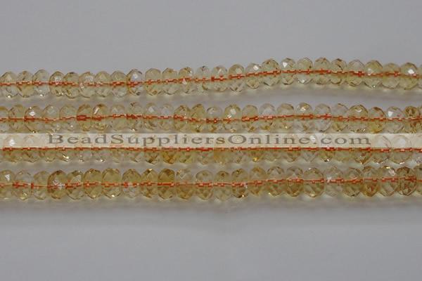 CCR52 15.5 inches 5*8mm faceted rondelle natural citrine beads