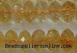 CCR53 15.5 inches 6*10mm faceted rondelle natural citrine beads