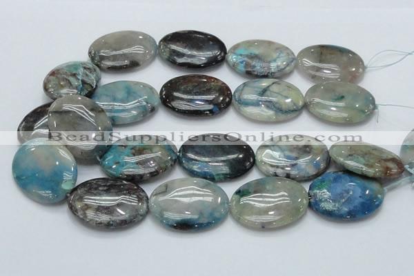 CCS11 15.5 inches 30*40mm oval natural chrysocolla gemstone beads