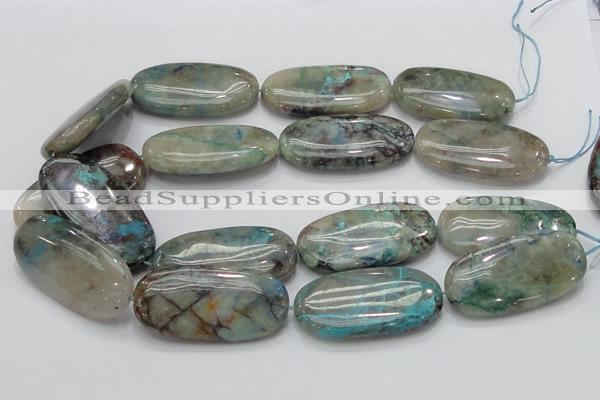 CCS12 15.5 inches 25*50mm oval natural chrysocolla gemstone beads