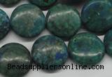 CCS161 15.5 inches 18mm flat round dyed chrysocolla gemstone beads