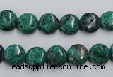 CCS211 15.5 inches 10mm flat round natural Chinese chrysocolla beads