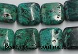 CCS224 15.5 inches 16*16mm square natural Chinese chrysocolla beads