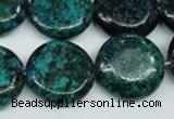 CCS437 15.5 inches 20mm flat round dyed chrysocolla gemstone beads