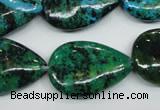 CCS456 15.5 inches 20*28mm flat teardrop dyed chrysocolla gemstone beads