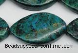 CCS485 15.5 inches 25*40mm twisted marquise dyed chrysocolla gemstone beads