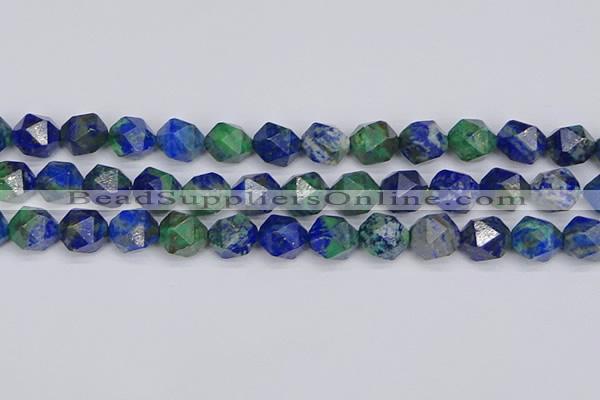 CCS549 15.5 inches 12mm faceted nuggets dyed chrysocolla beads