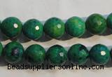 CCS603 15.5 inches 10mm faceted round dyed chrysocolla gemstone beads