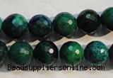 CCS604 15.5 inches 12mm faceted round dyed chrysocolla gemstone beads