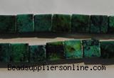 CCS612 15.5 inches 8*8mm cube dyed chrysocolla gemstone beads