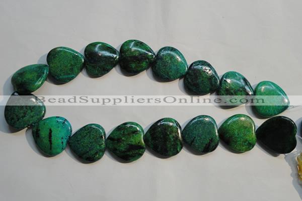 CCS655 15.5 inches 25*25mm heart dyed chrysocolla gemstone beads