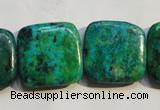 CCS673 15.5 inches 22*22mm square dyed chrysocolla gemstone beads