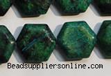 CCS675 15.5 inches 18*20mm hexagon dyed chrysocolla gemstone beads