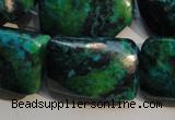 CCS706 15.5 inches 20*30mm twisted rectangle dyed chrysocolla beads