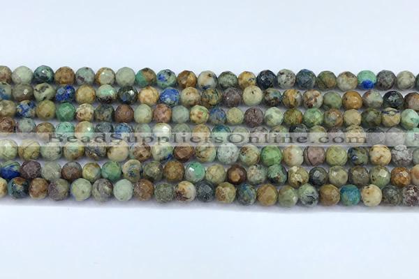 CCS930 15 inches 6mm faceted round chrysocolla beads