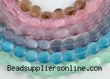 CCT04 10mm different color coin shape cats eye beads Wholesale