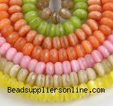 CCT05 14 inch 7*12mm faceted roundel cats eye beads Wholesale