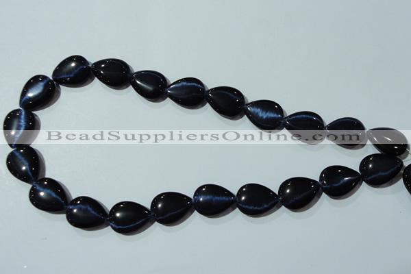 CCT1000 15 inches 13*18mm flat teardrop cats eye beads wholesale