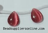 CCT1010 Top-drilled 12*16mm flat teardrop cats eye beads wholesale