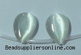 CCT1020 Top-drilled 13*18mm flat teardrop cats eye beads wholesale