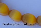 CCT26 14 inches 10*14mm twisted honey yellow cats eye beads wholesale