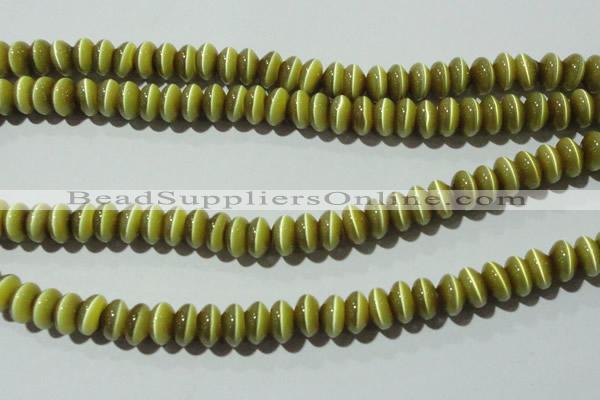 CCT278 15 inches 5*8mm rondelle cats eye beads wholesale