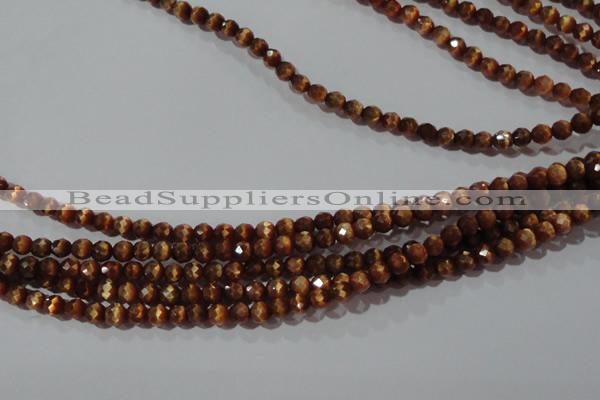 CCT319 15 inches 4mm faceted round cats eye beads wholesale