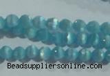 CCT324 15 inches 4mm faceted round cats eye beads wholesale