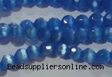 CCT326 15 inches 4mm faceted round cats eye beads wholesale