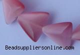 CCT33 14.5 inches 15*16mm triangle pink cats eye beads wholesale