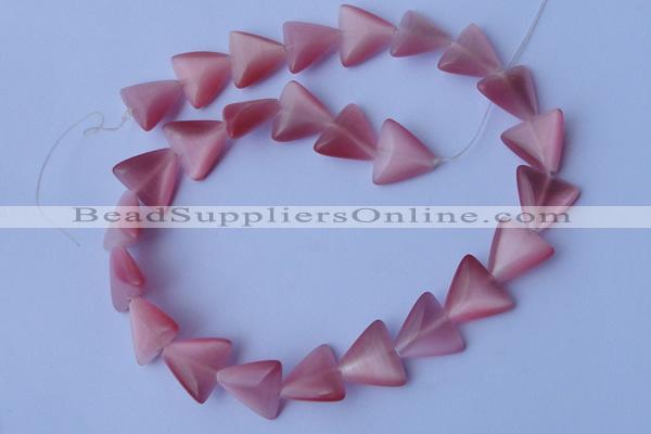 CCT33 14.5 inches 15*16mm triangle pink cats eye beads wholesale