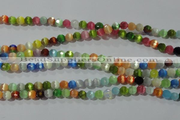 CCT366 15 inches 6mm faceted round cats eye beads wholesale