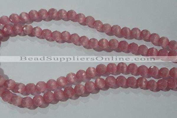 CCT372 15 inches 8mm faceted round cats eye beads wholesale