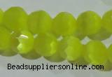 CCT375 15 inches 8mm faceted round cats eye beads wholesale