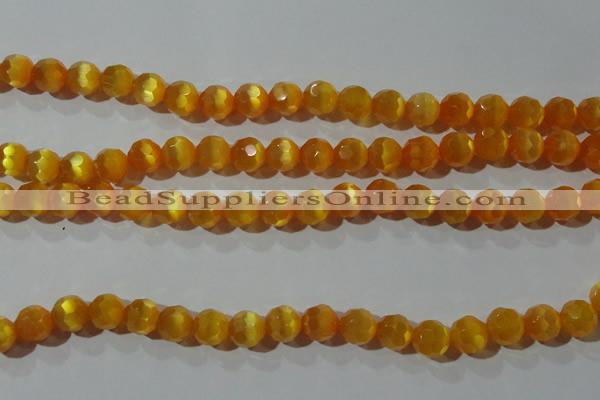 CCT378 15 inches 8mm faceted round cats eye beads wholesale