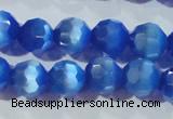 CCT383 15 inches 8mm faceted round cats eye beads wholesale