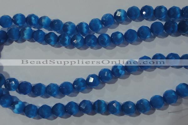 CCT392 15 inches 10mm faceted round cats eye beads wholesale