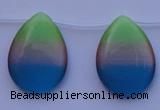 CCT44 14.5 inches 22*30mm flat teardrop mix color cats eye beads