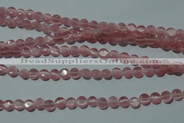 CCT452 15 inches 6mm flat round cats eye beads wholesale